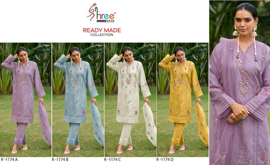 1174 Shree Fabs Organza Patch Work Pakistani Readymade Suits