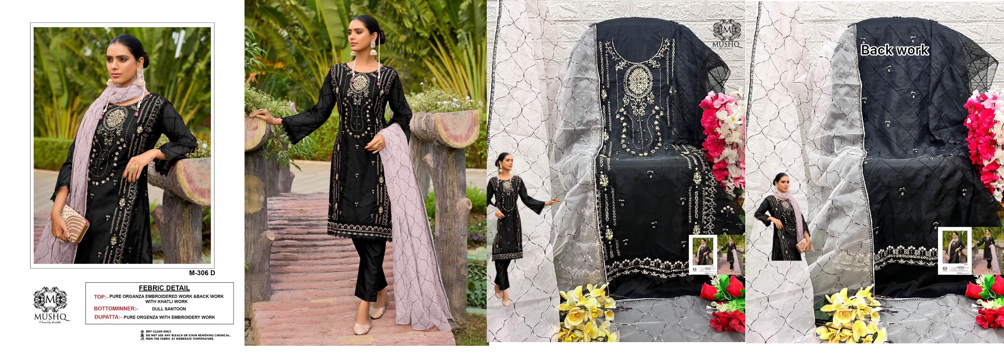 306 Mushq Organza Khatli Work Pakistani Salwar Suits – Kavya Style Plus