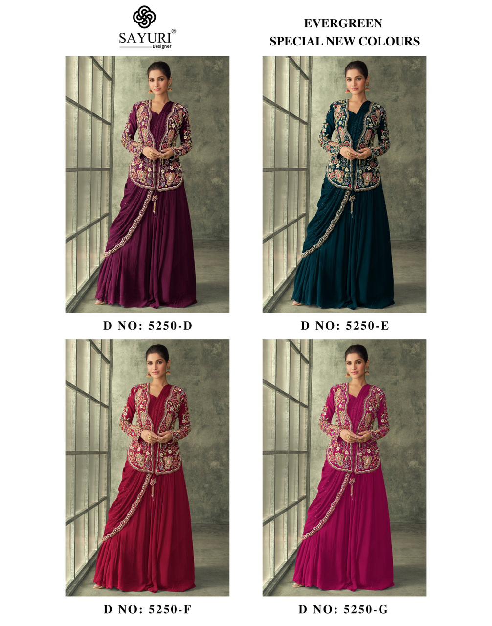 Evergreen Special New Sayuri Georgette Embroidery Work Indo Western Pair