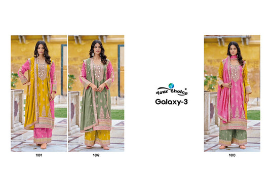 Galaxy 3 Your Choice Chinon Embroidery Readymade Sharara Suits