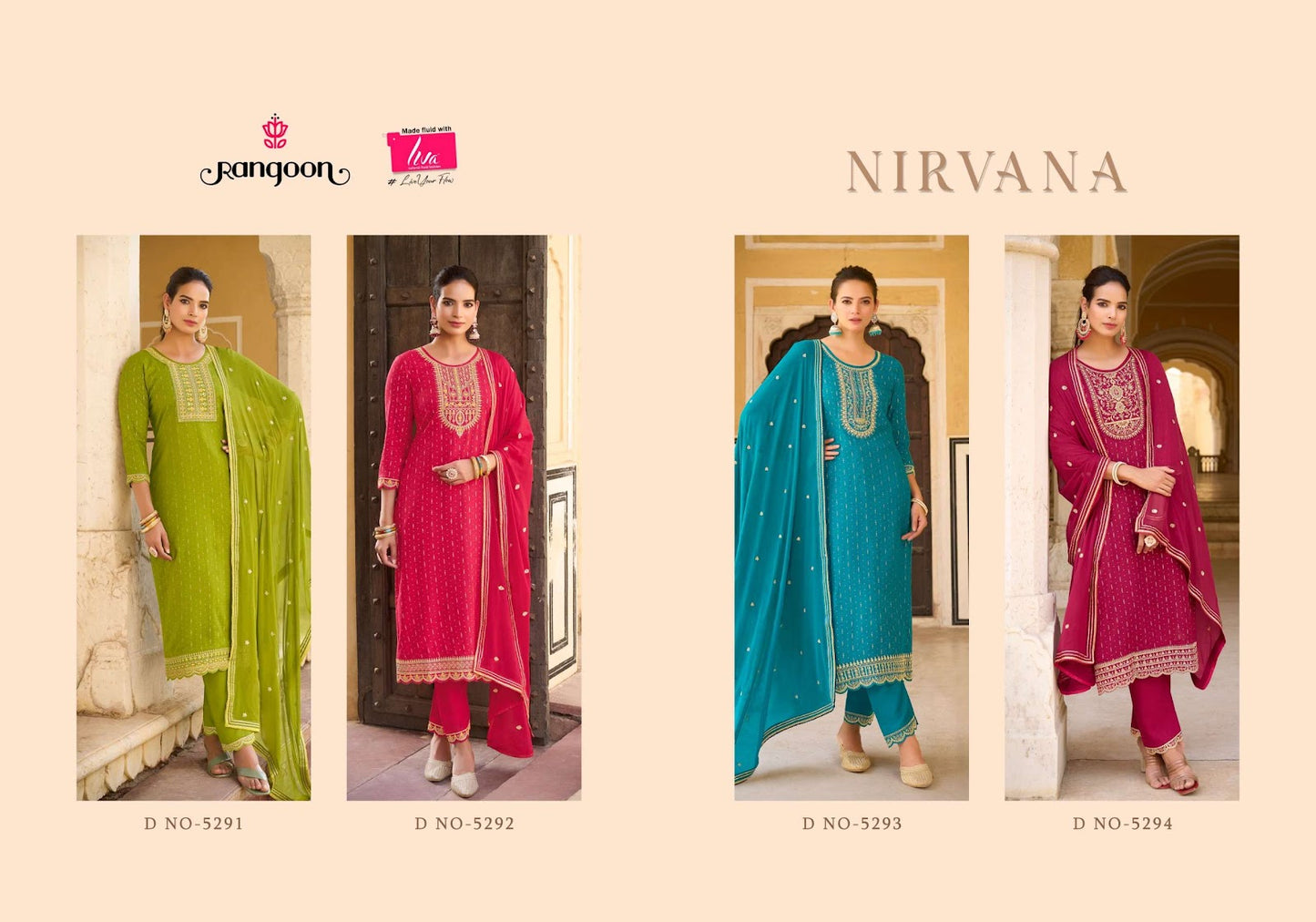 Nirvana Rangoon Rayon Readymade Pant Style Suits Supplier India