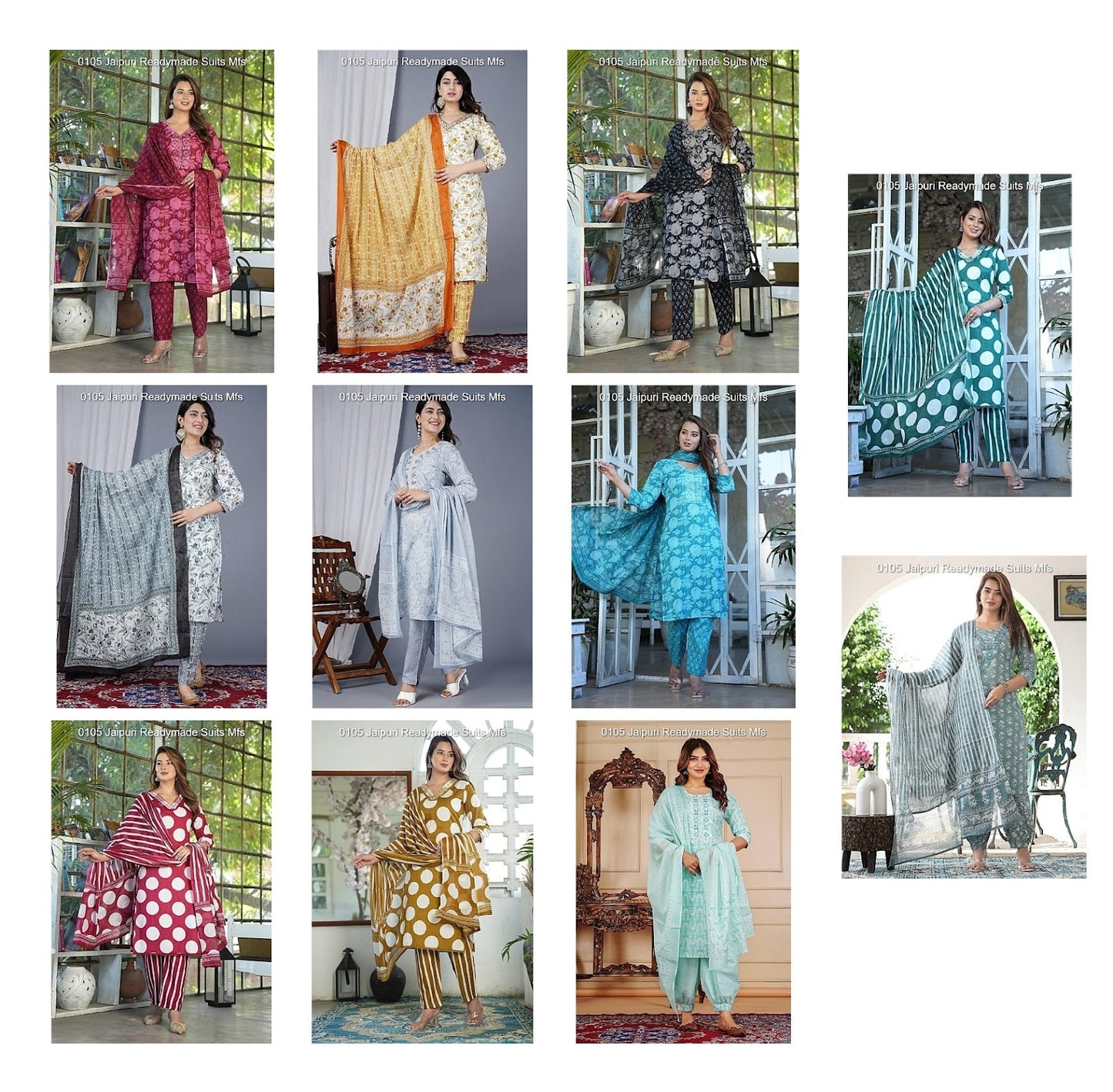 0105 Jaipuri Mfs Cotton Readymade Suits Exporter Gujarat