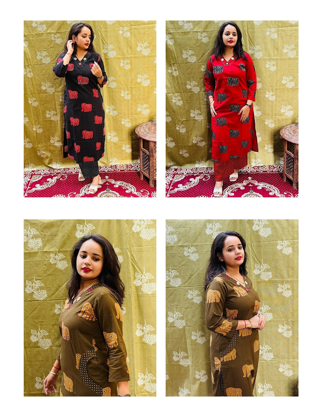 050525 Design Kaso Cotton Kurti Plazzo Set Supplier India