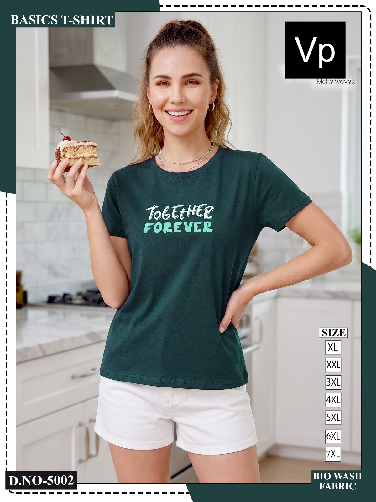 0510 Dn 5002 Vp Biowash Women Tshirt Supplier India