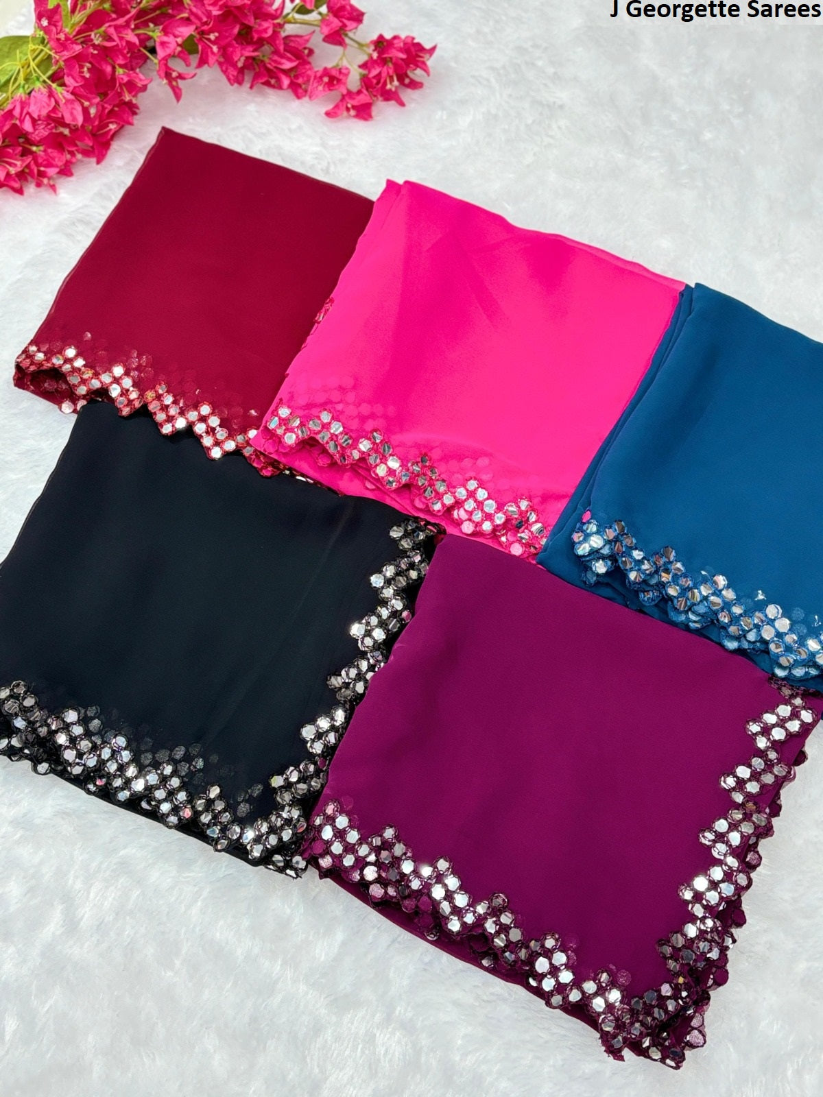 1001-1005 J Georgette Sarees Wholesale