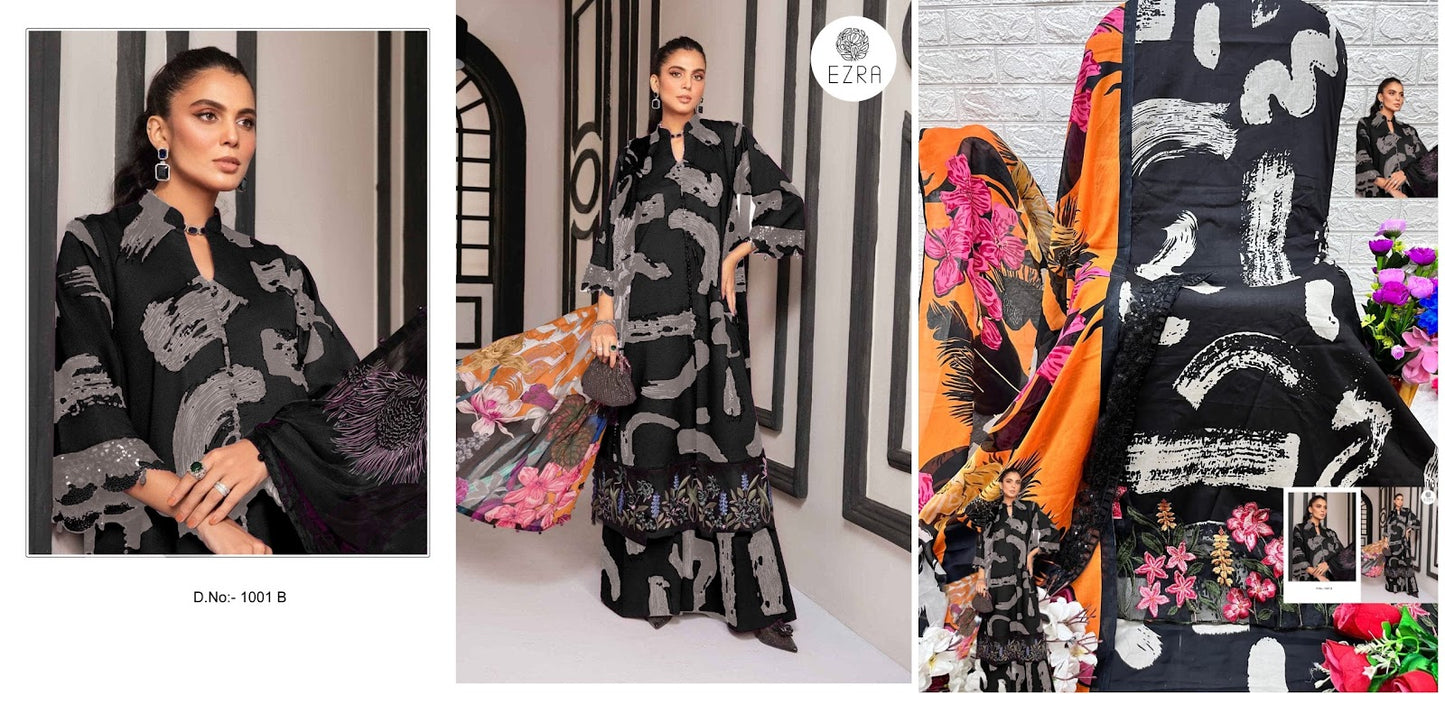 1001 Ab Ezra Cotton Pakistani Patch Work Suits Supplier India