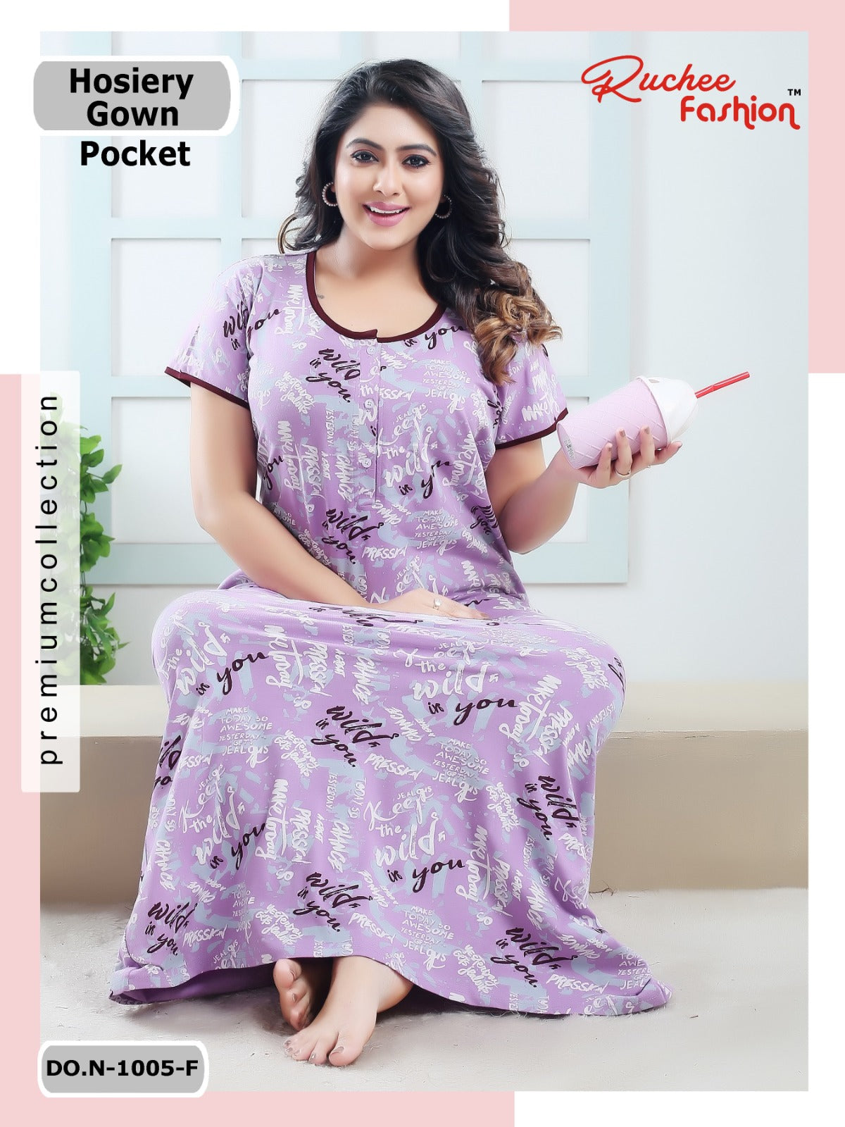 1005 रुची फैशन होजरी नाइट गाउन