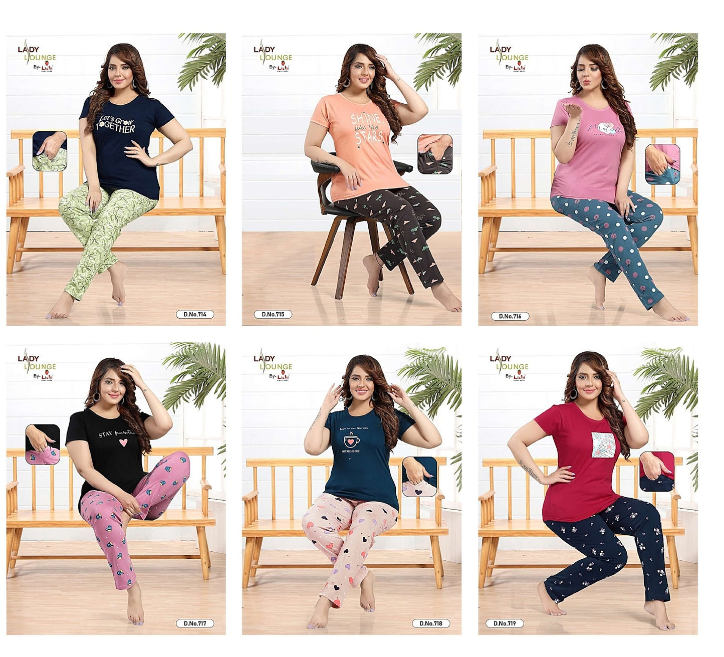 101 Lichi Hosiery Cotton Pyjama Night Suits