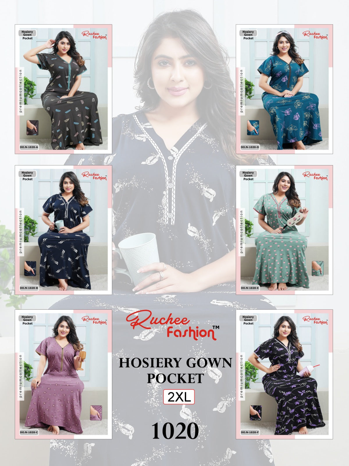 1020 Ruchee Fashion Hosiery Sinker Night Gowns