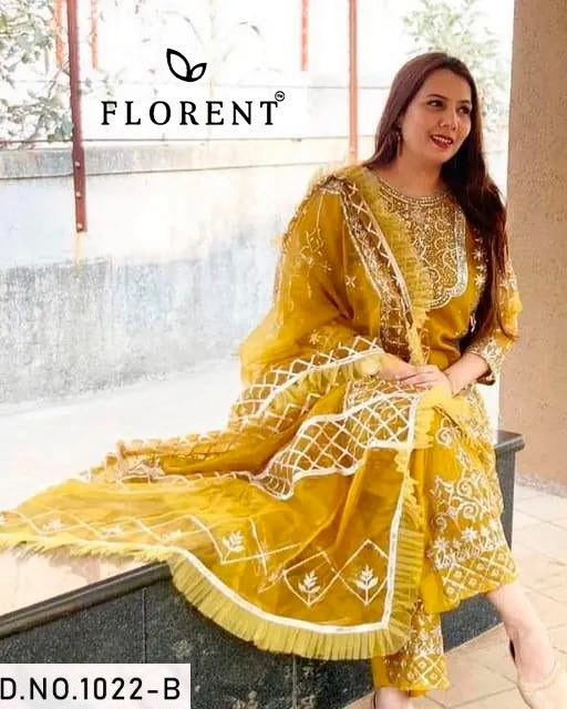 1022 Abc Florent Organza Pakistani Salwar Suits Manufacturer