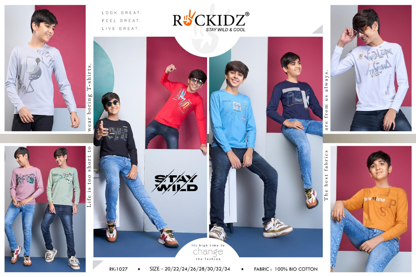 1027 Rockidz Cotton Boys Tshirt Wholesale Price