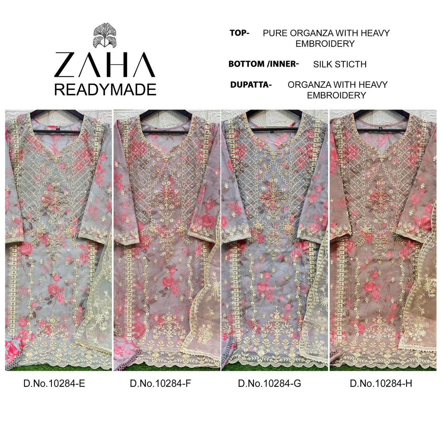 10284 Efgh Zaha Organza Pakistani Readymade Suits