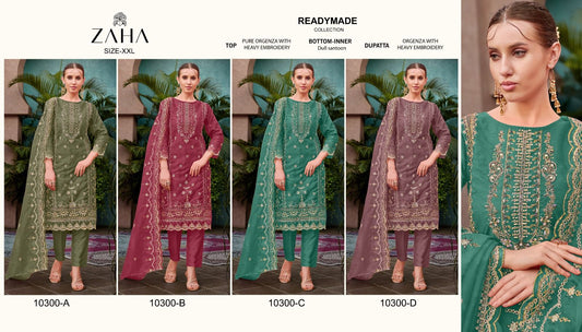 10300 Zaha Organza Pakistani Readymade Suits