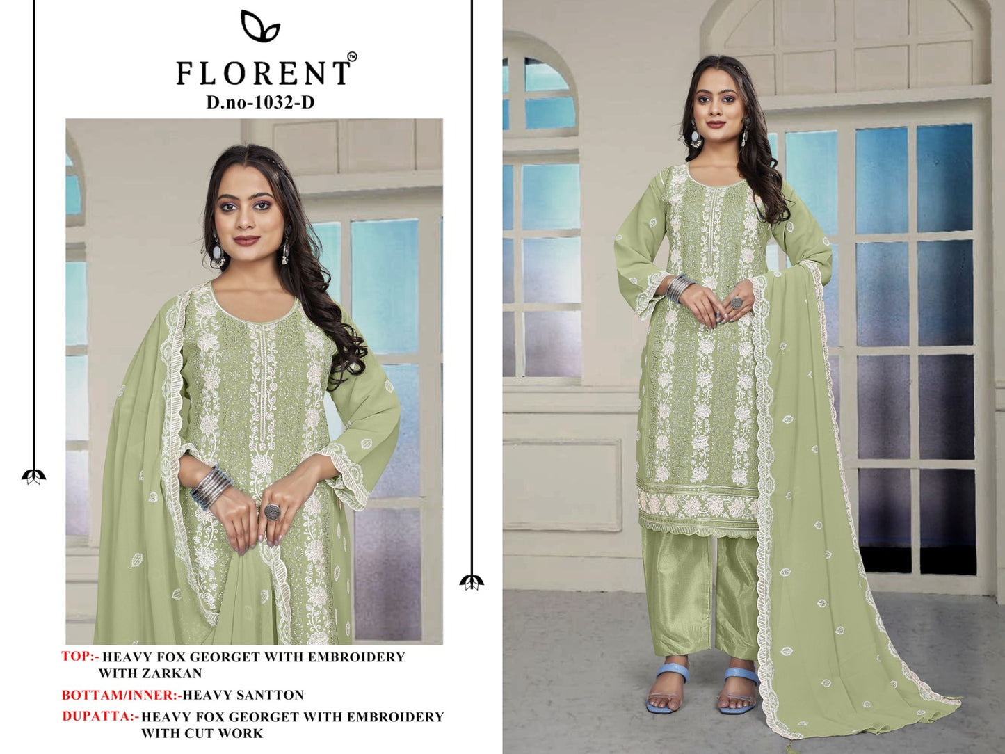 1032 Abcd Florent Fox Georgette Pakistani Salwar Suits Wholesaler