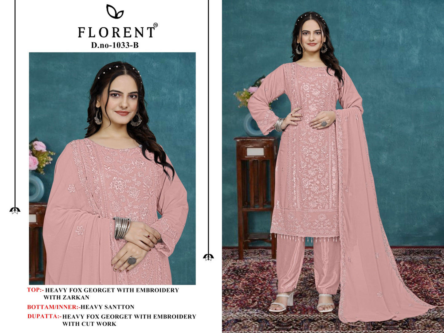 1033Abcd Florent Fox Georgette Pakistani Salwar Suits Manufacturer India