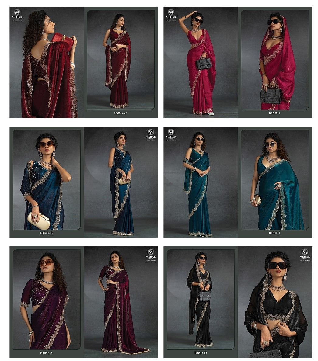 1050Abcdef Mehek Satin Silk Sarees Wholesale Rate