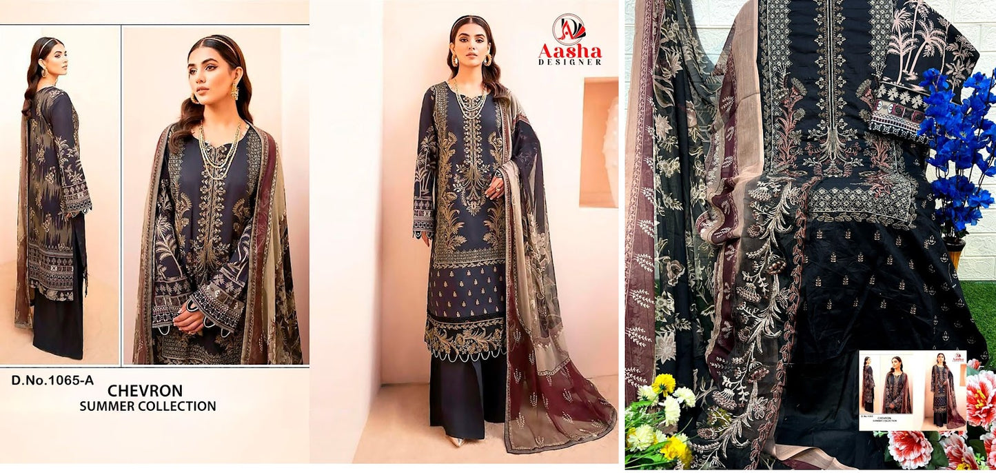 1065 Aasha Designer Pure Cotton Pakistani Salwar Suits Supplier India