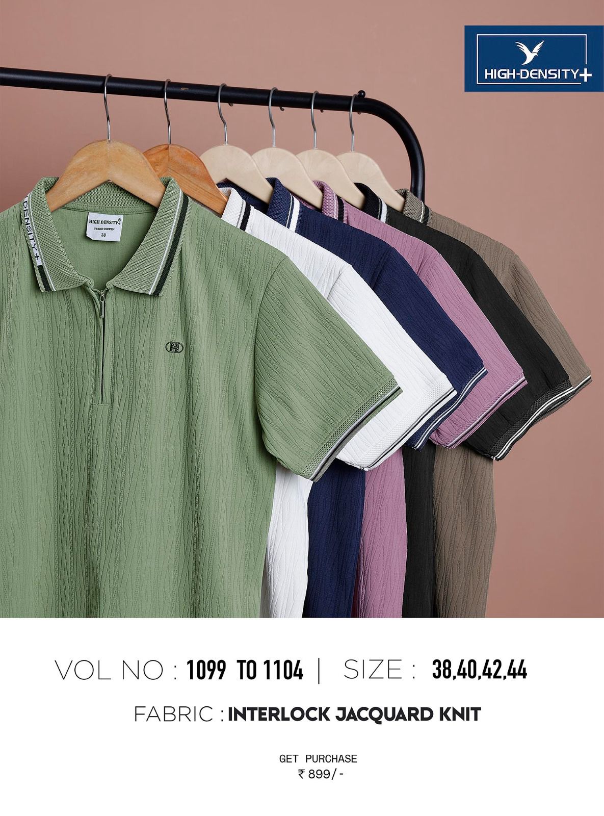 1099-1104 High Density Jacquard Knit Mens Tshirts Manufacturer India