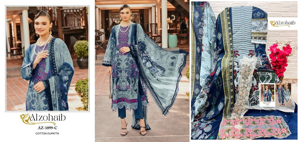 1099 Abc Al Zohaib Cotton Pakistani Patch Work Suits Wholesale