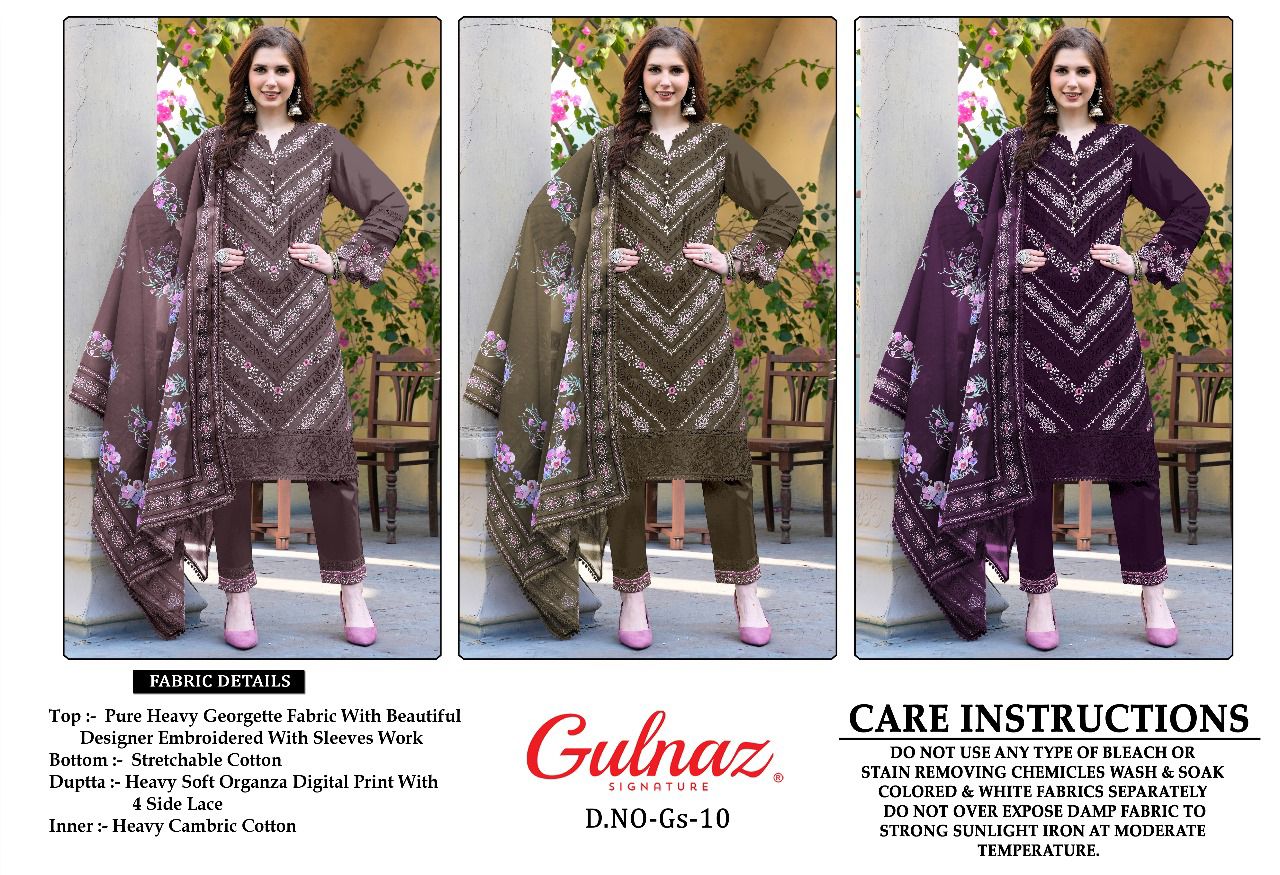 10 Gulnaz Georgette Pakistani Readymade Suits