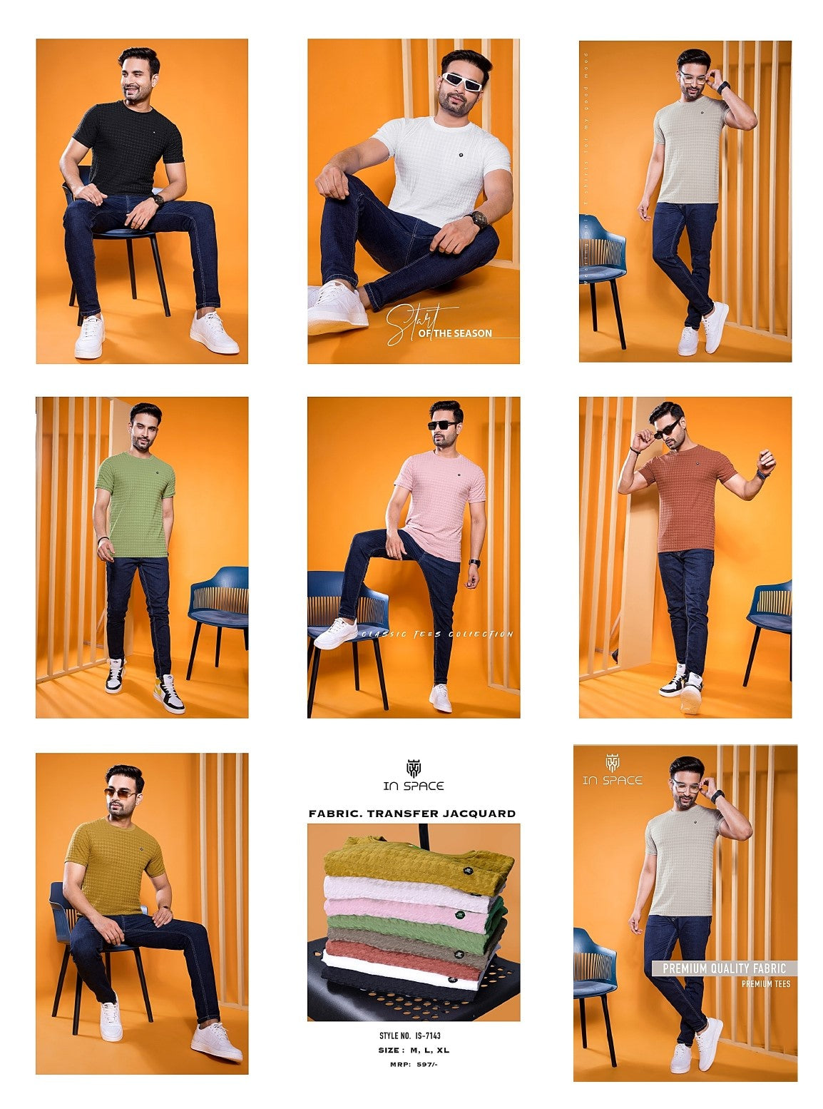 7143 Space In Jacquard Mens Tshirts Manufacturer Ahmedabad