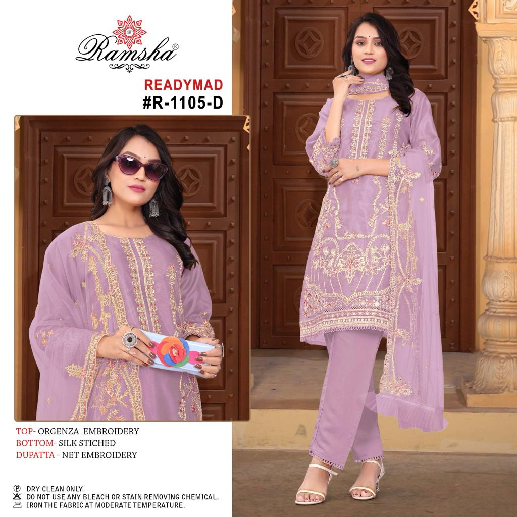 1105 Ramsha Organza Pakistani Readymade Suits Supplier Gujarat