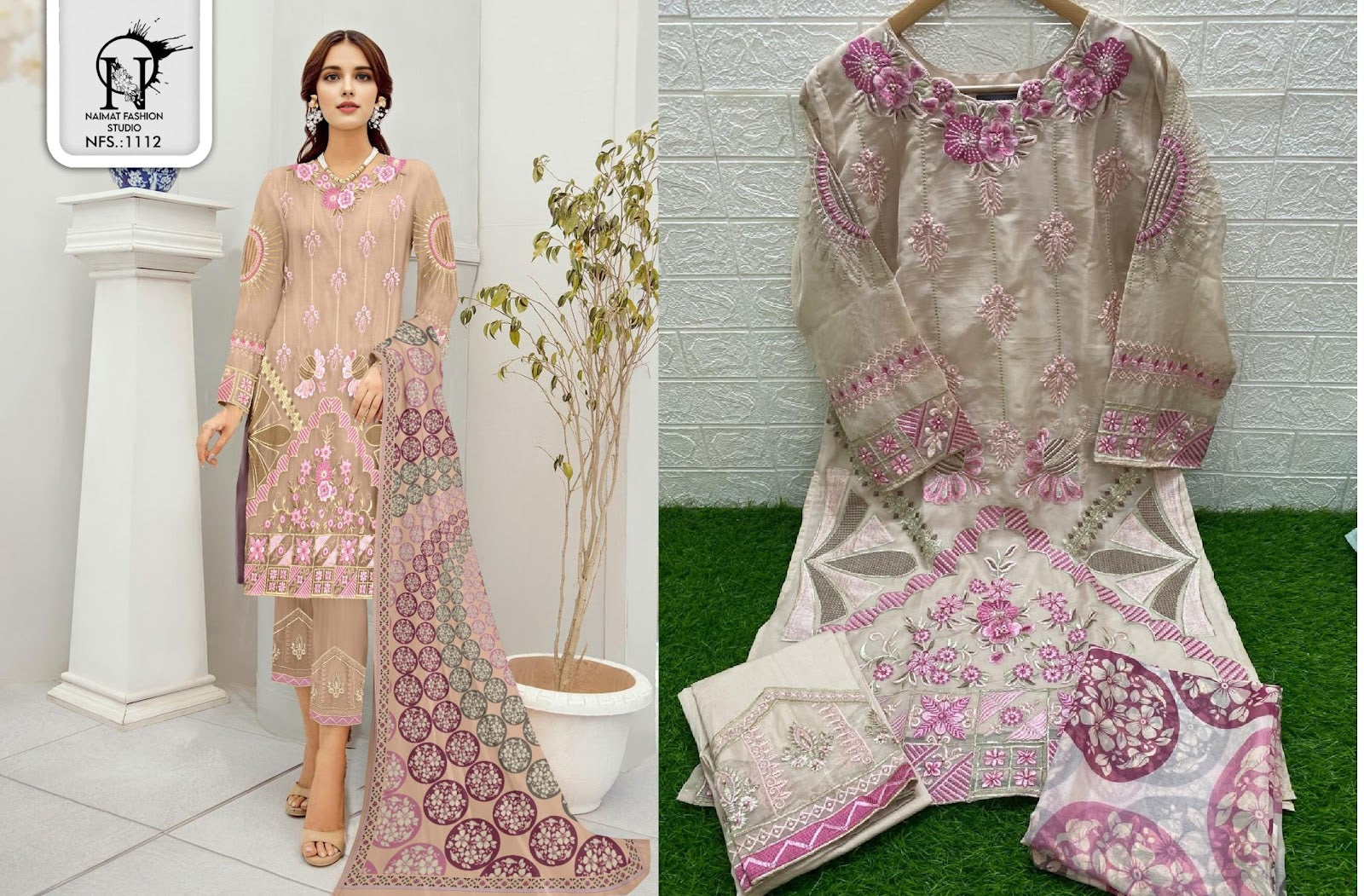 1112 Naimat Fashion Studio Organza Pakistani Readymade Suits
