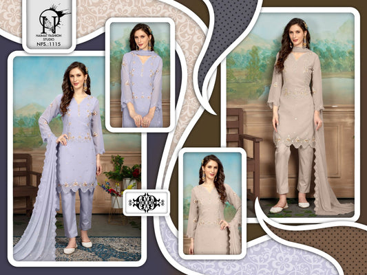 1115 Naimat Fashion Studio Georgette Pakistani Readymade Suits Exporter