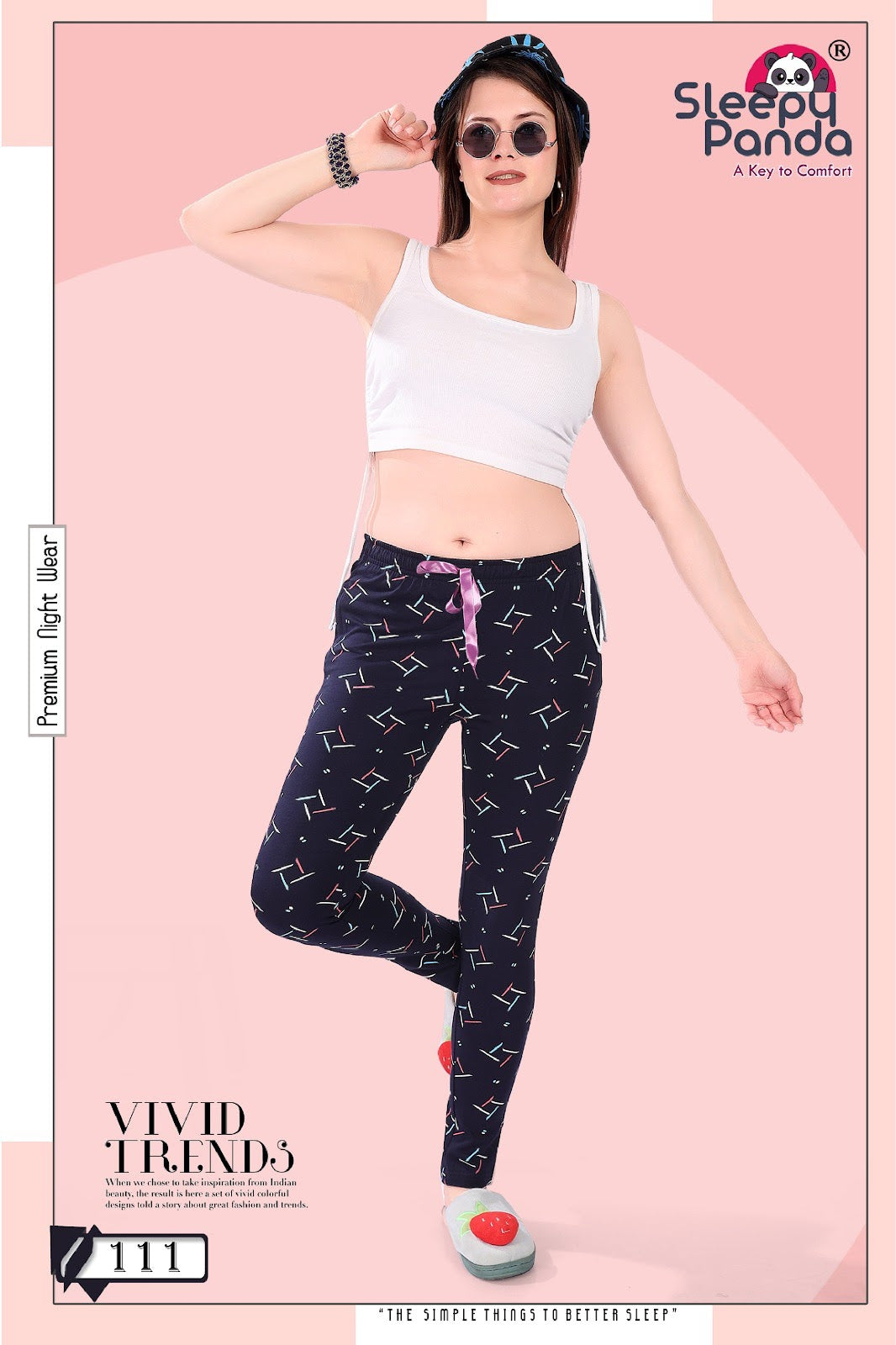 111 Aashi Sleepy Panda Sinker Women Night Lower Wholesale Price