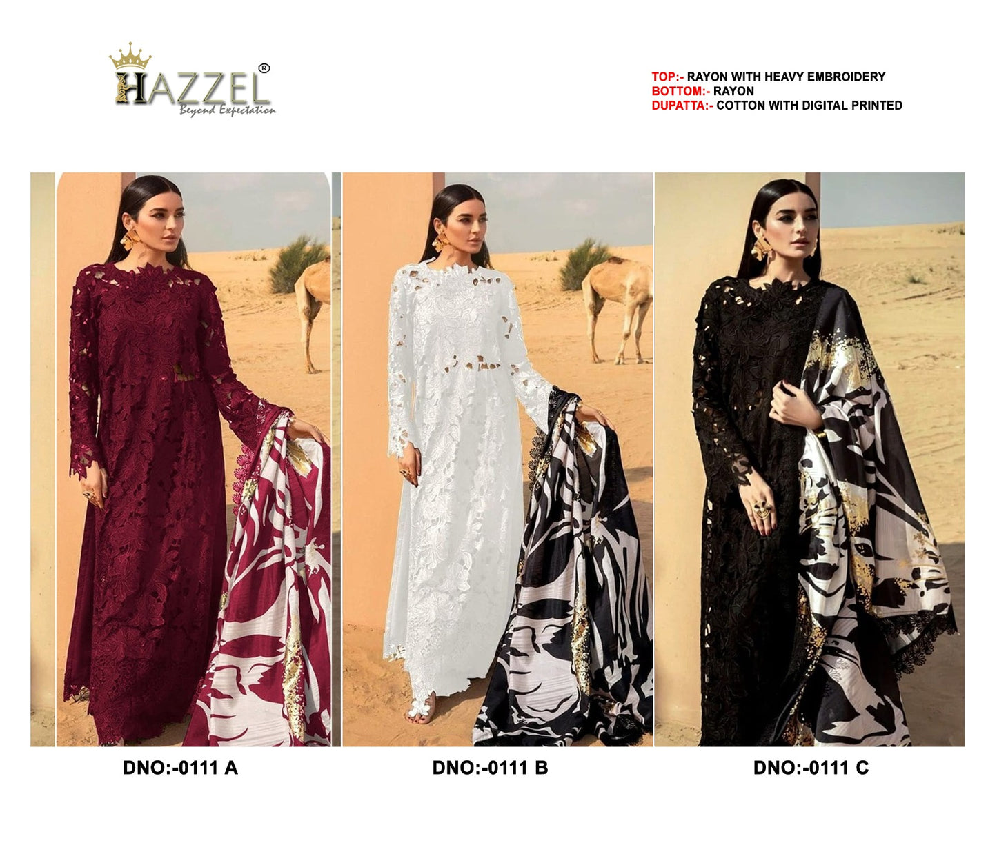 111 Hazzel Reyon Pakistani Salwar Suits Wholesale Price