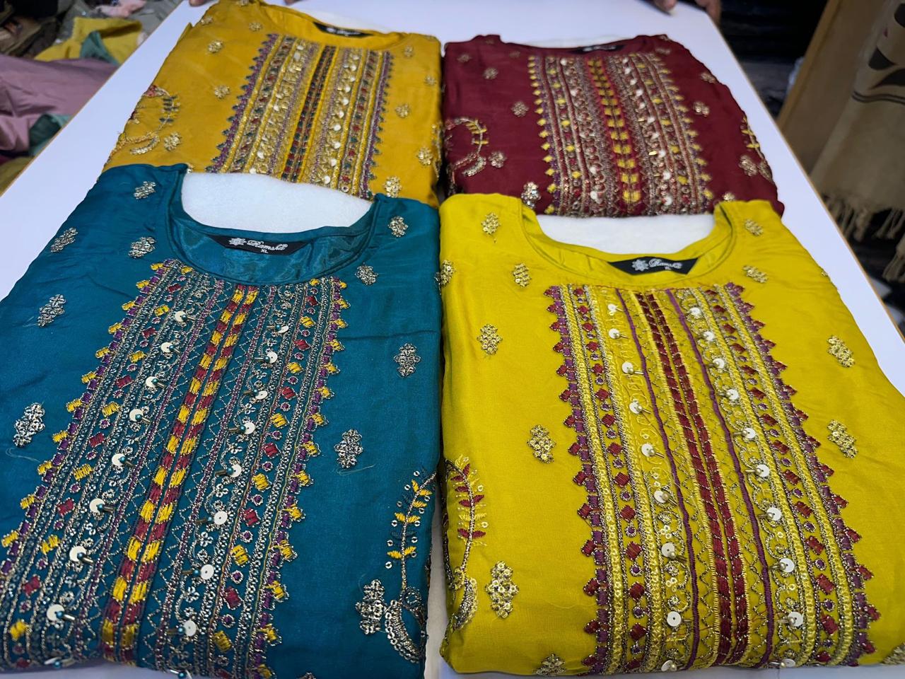 R 1128 Ramsha Organza Pakistani Readymade Suits Supplier Gujarat