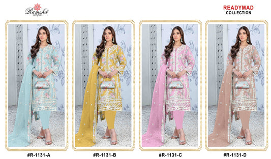 1131 Ramsha Organza Pakistani Readymade Suits