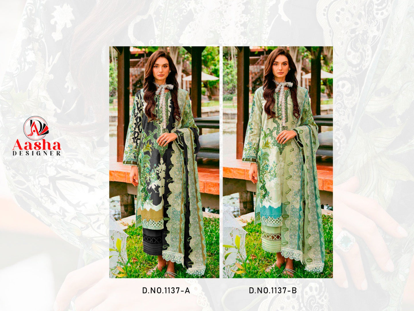 1137Ab Aasha Designer Cotton Pakistani Salwar Suits Wholesaler India