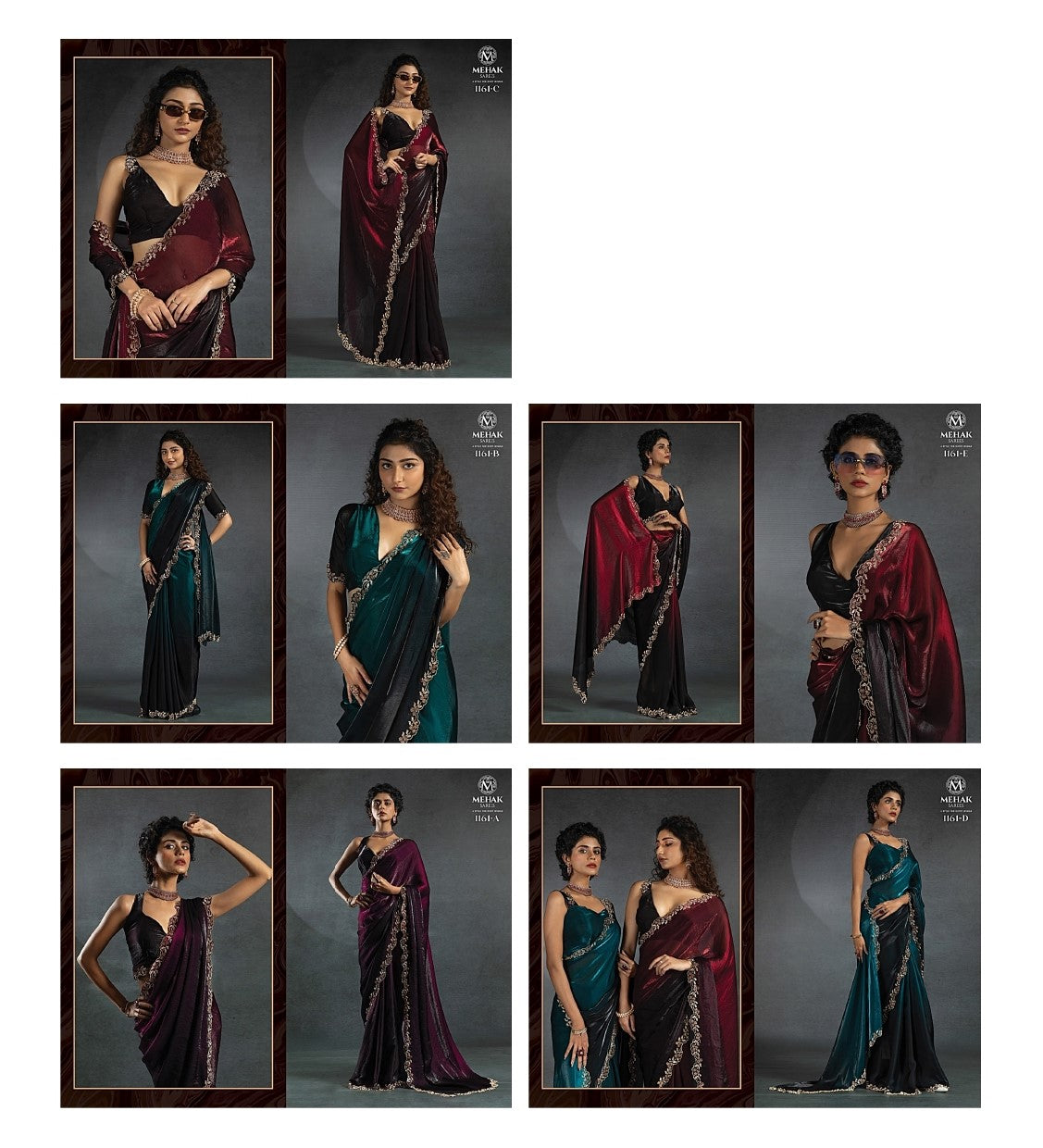 1161Abcde Mehek Satin Silk Sarees Wholesaler