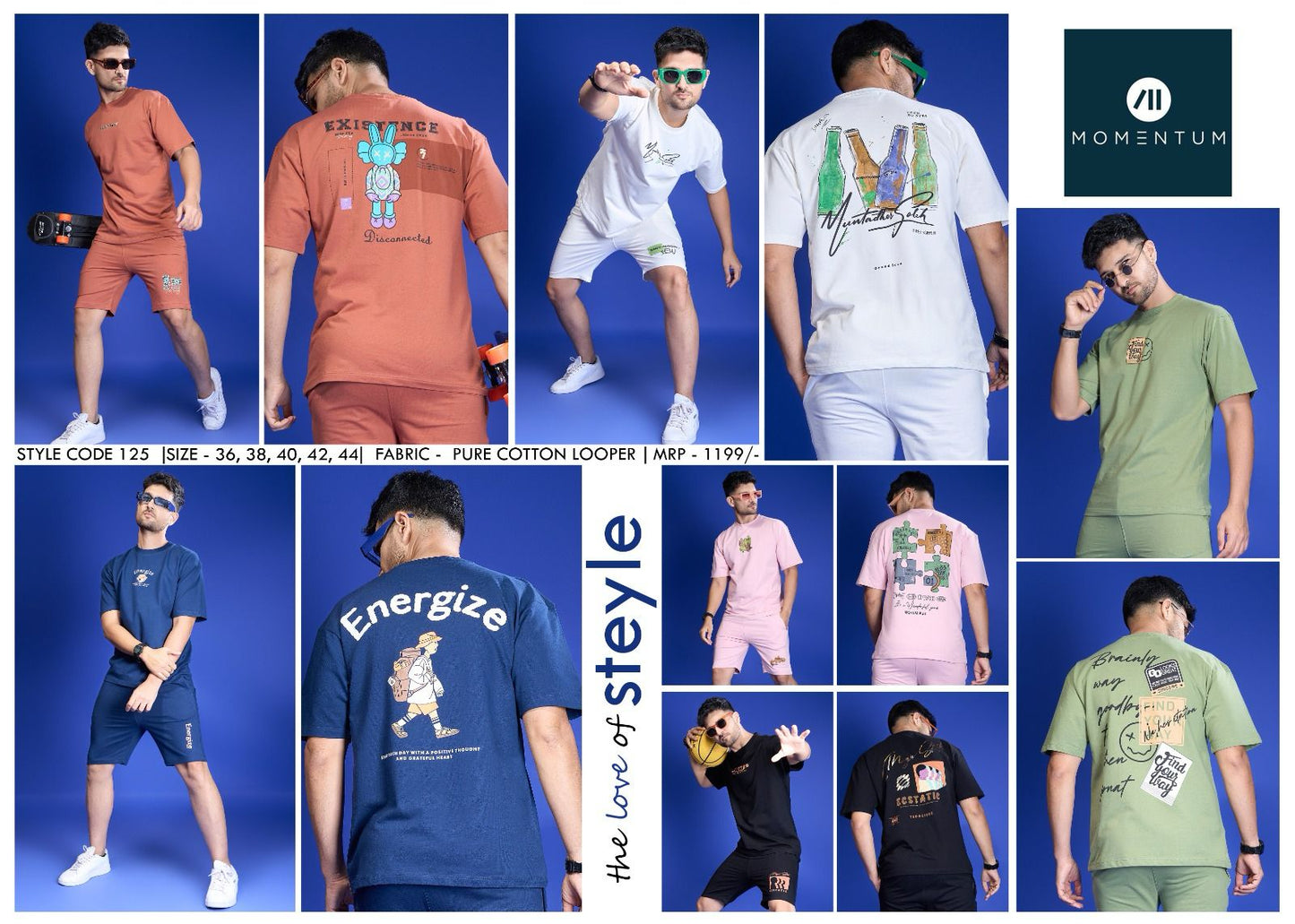 1199 Momentum Cotton Looper Mens Co Ord Set Manufacturer India