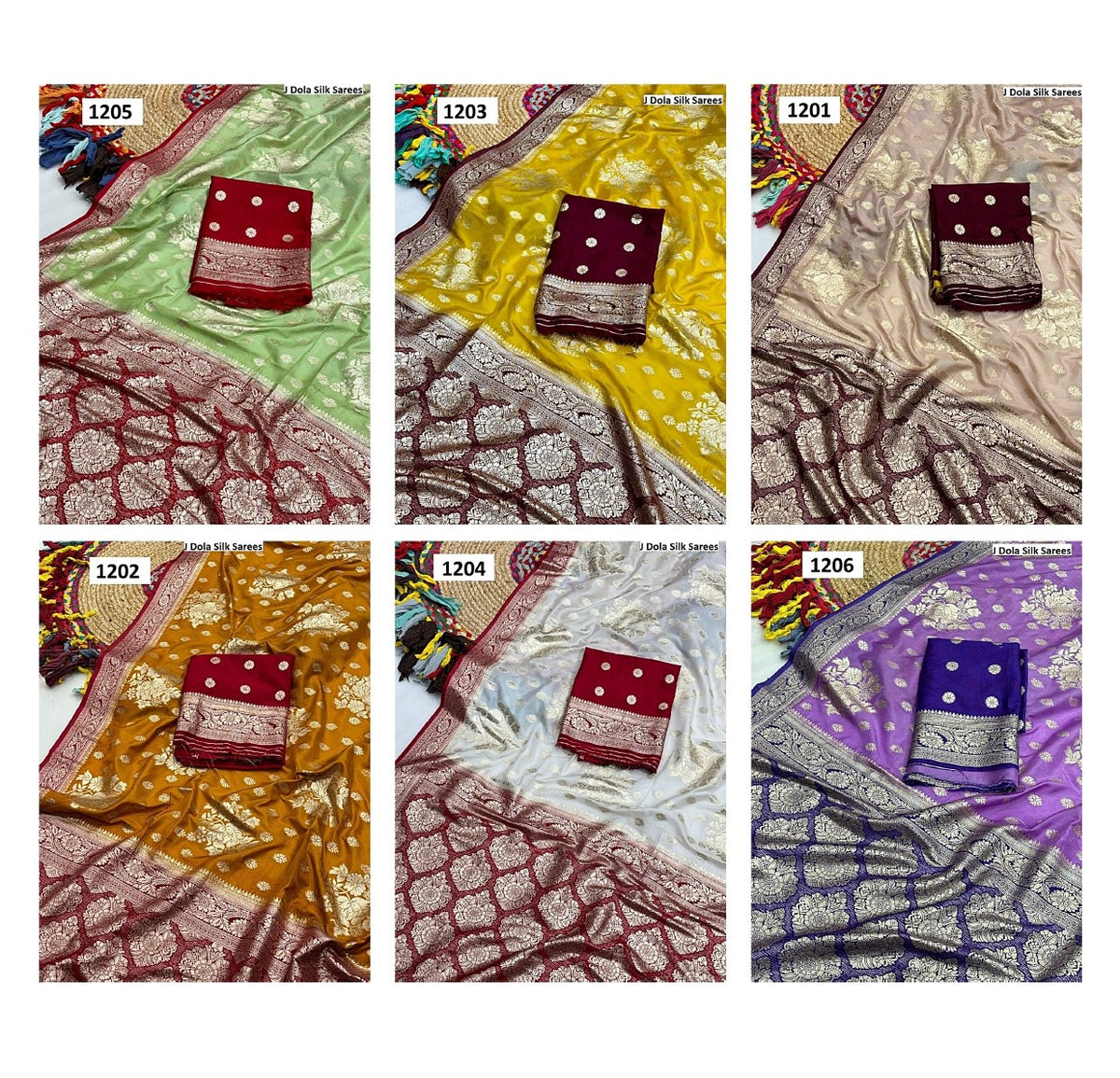 1201-1206 J Dola Silk Sarees Exporter Gujarat