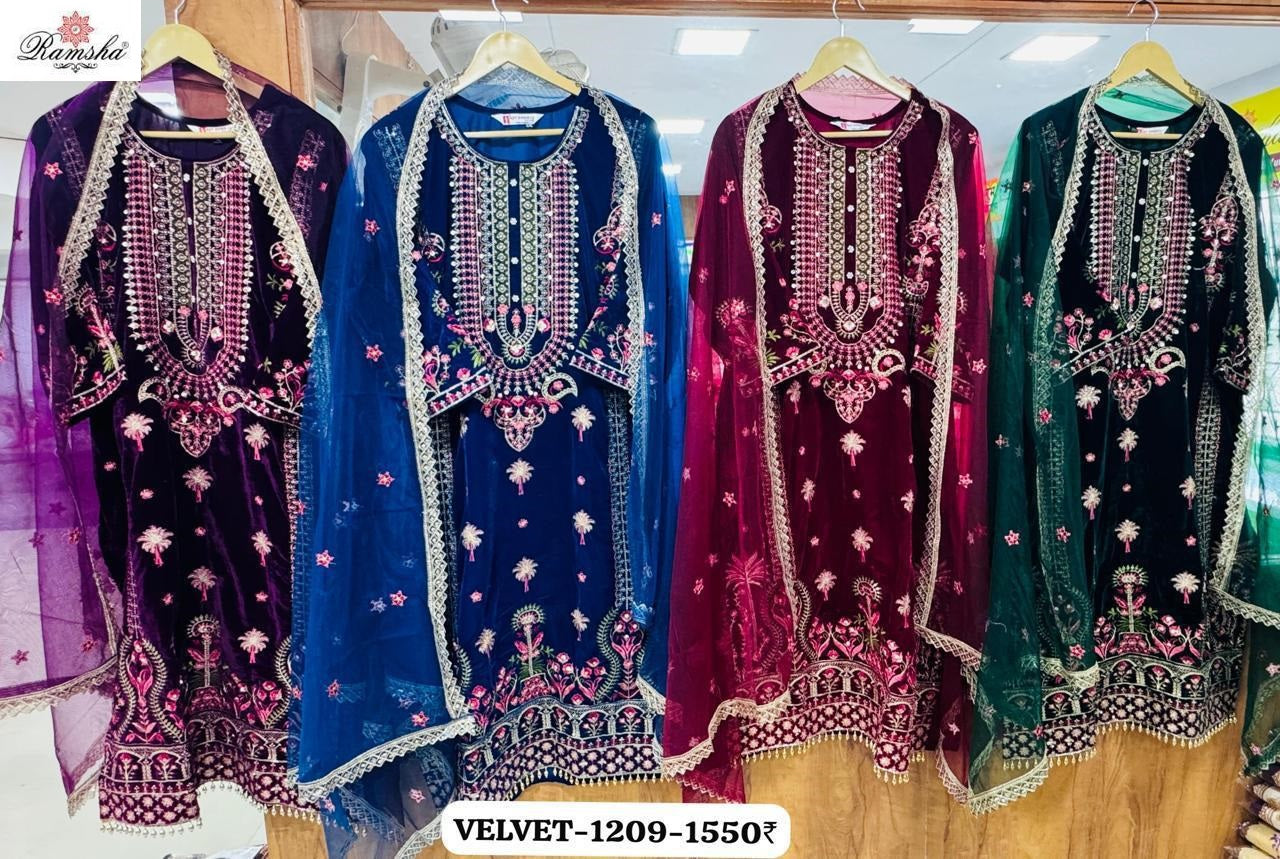 1207 - 1208 - 1209 - 1210 Nx Ramsha Velvet Suits Exporter