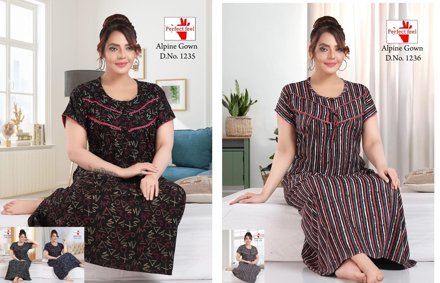 1235-1236 Perfect Feel Alpine Night Gowns Wholesale Price