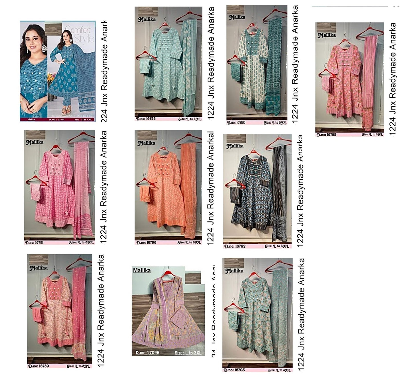 Mallika 251224 Jnx Cambric Readymade Anarkali Suits Supplier India