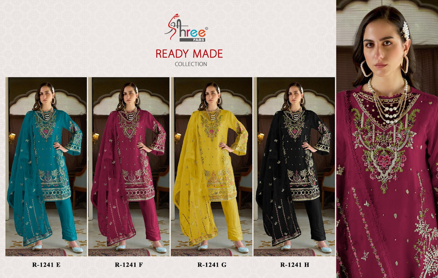 1241 Shree Fabs Organza Pakistani Readymade Suits