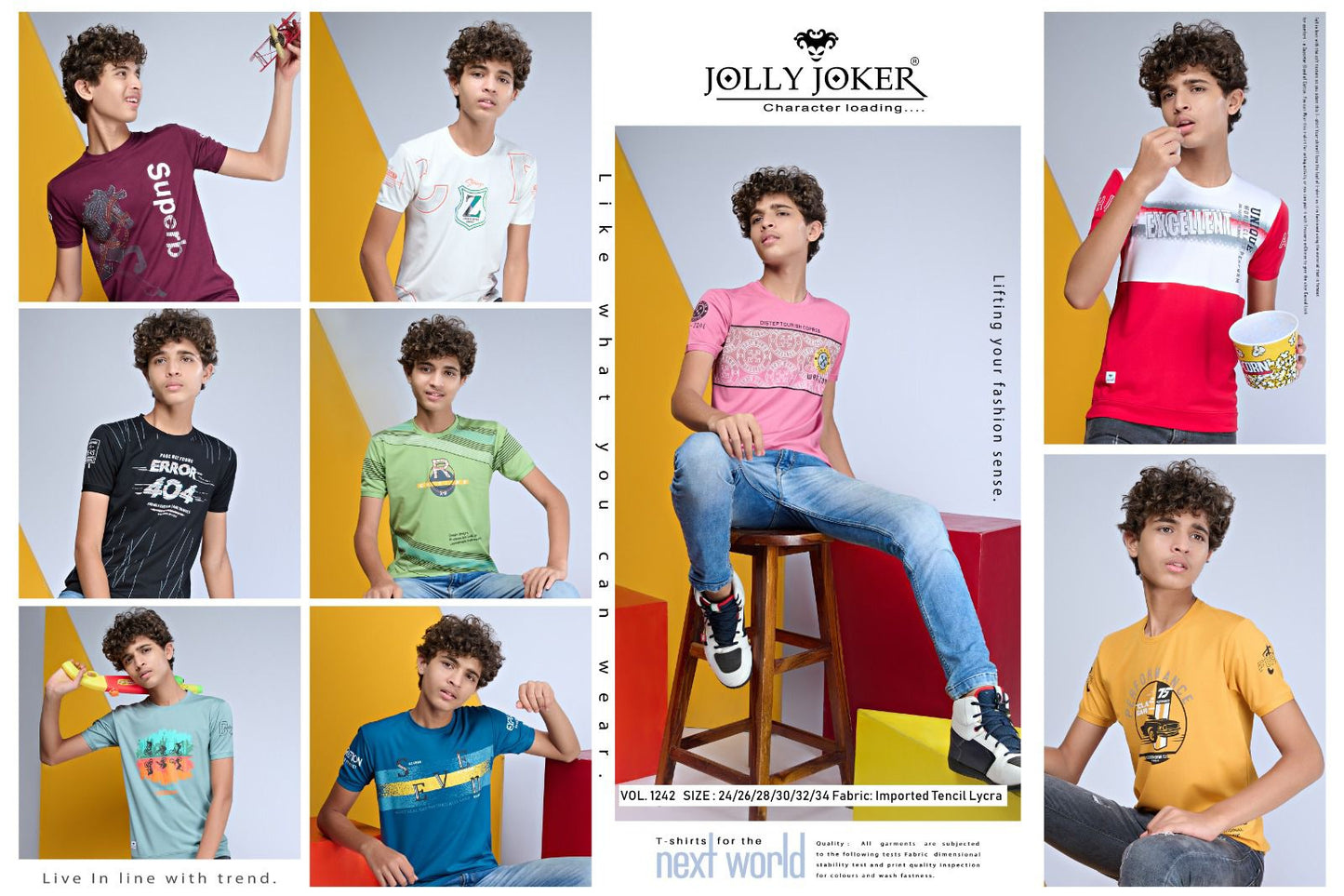 1242 Jolly Joker Tencil Lycra Boys Tshirt Manufacturer Gujarat