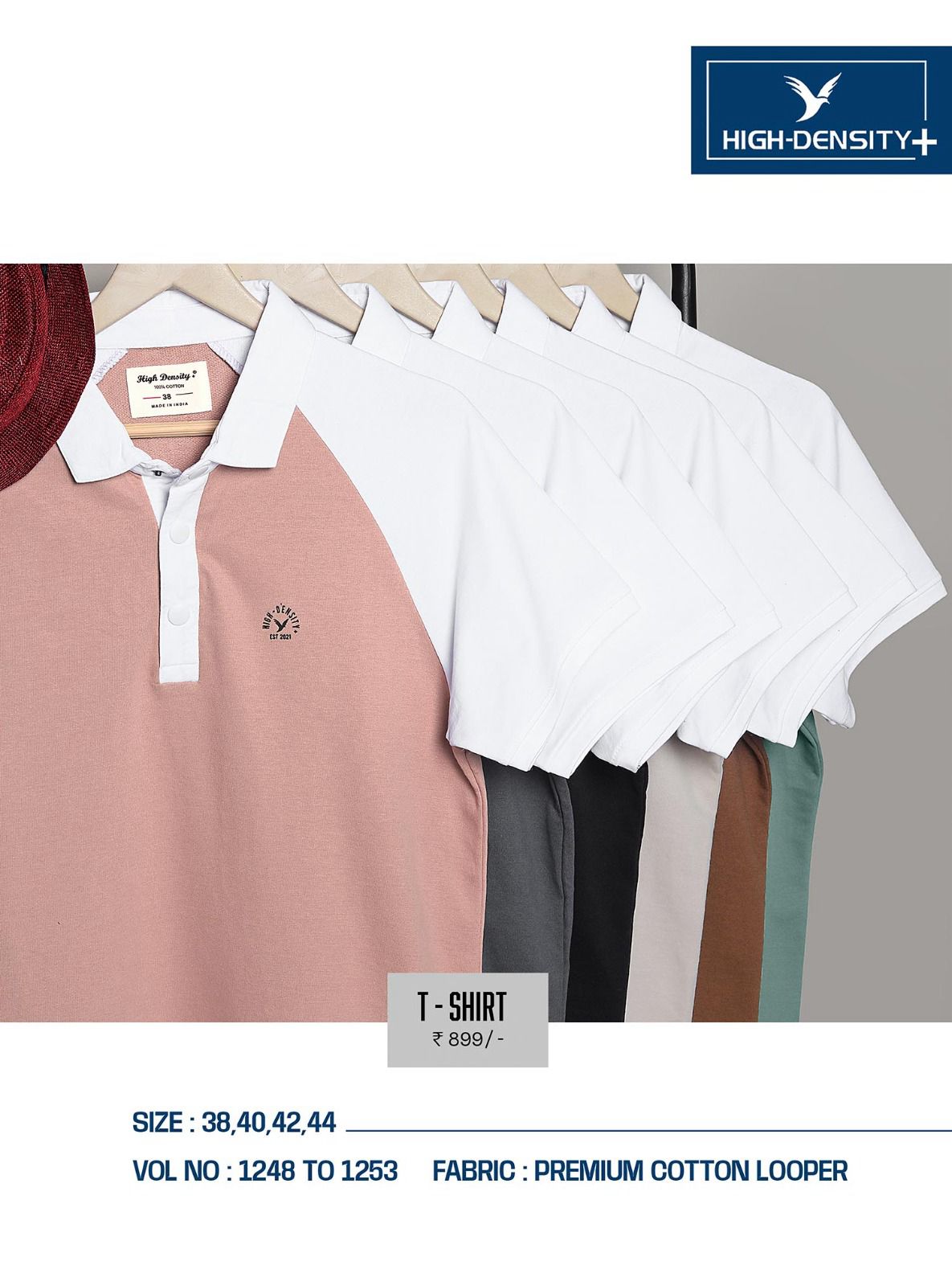 1248-1253 High Density Cotton Looper Mens Tshirts Exporter Gujarat