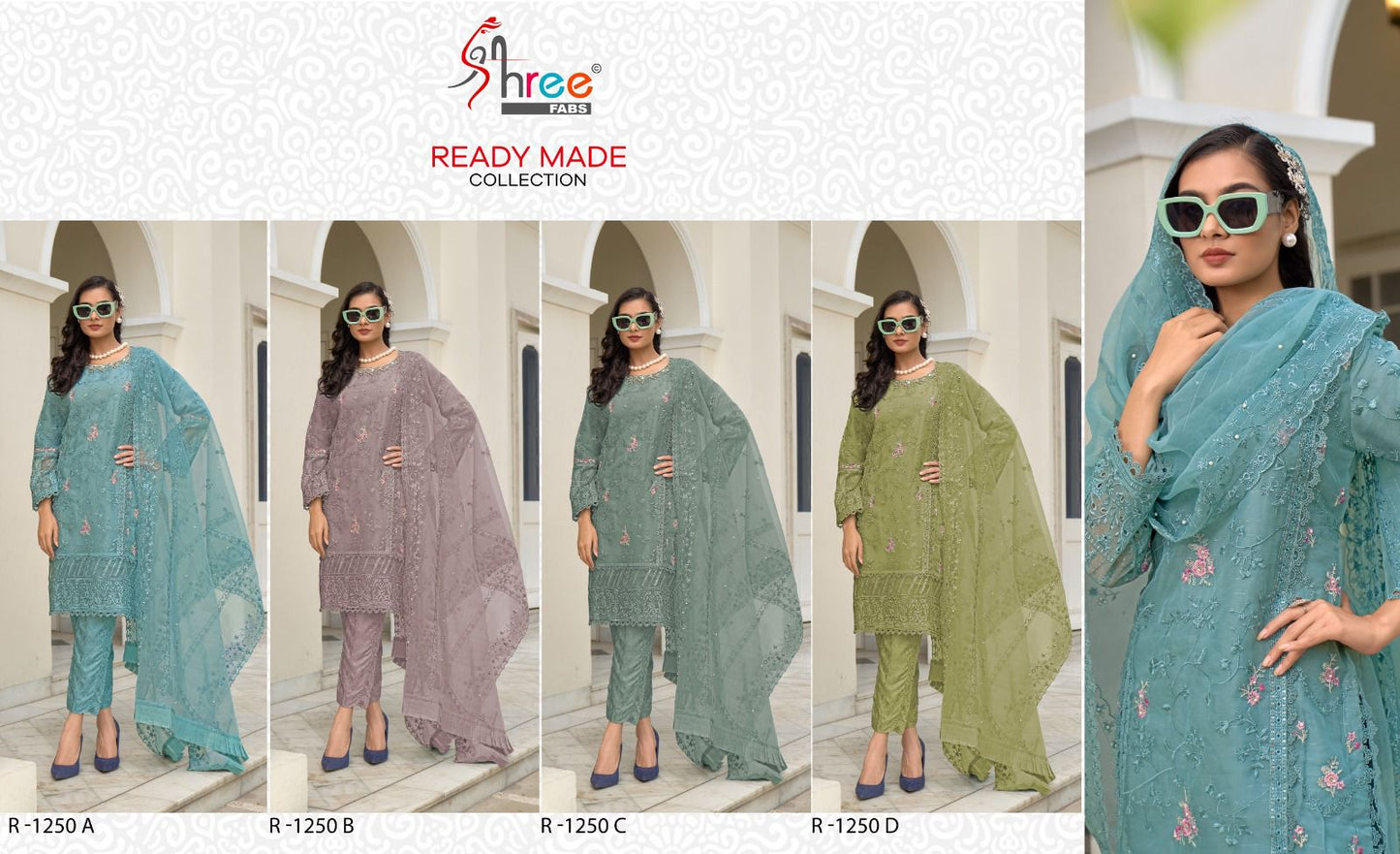 1250 Shree Fabs Organza Pakistani Readymade Suits Wholesaler