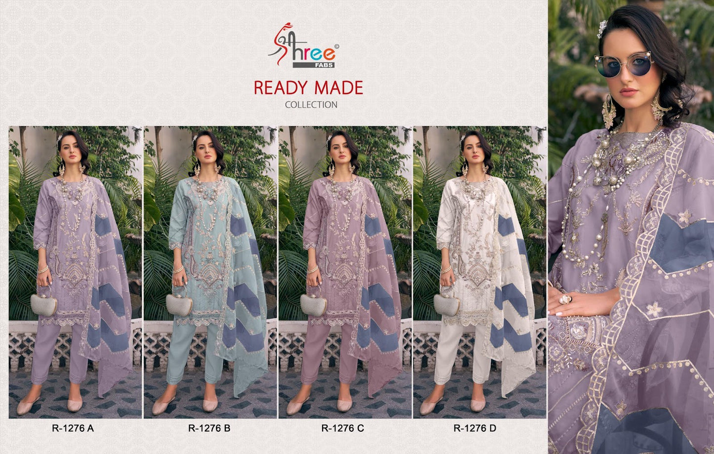 1276 Shree Fabs Organza Pakistani Readymade Suits