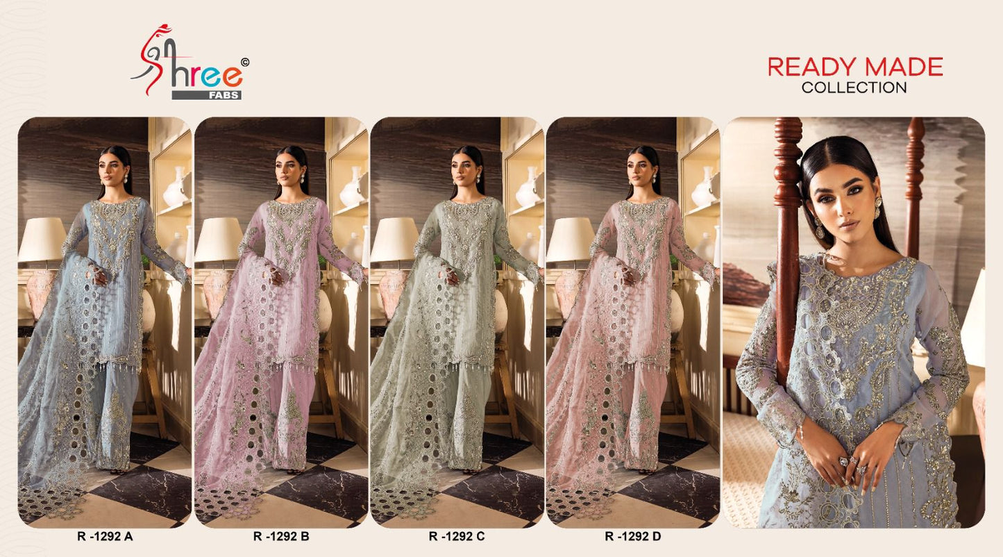 1292 Shree Fabs Organza Pakistani Readymade Suits Supplier India