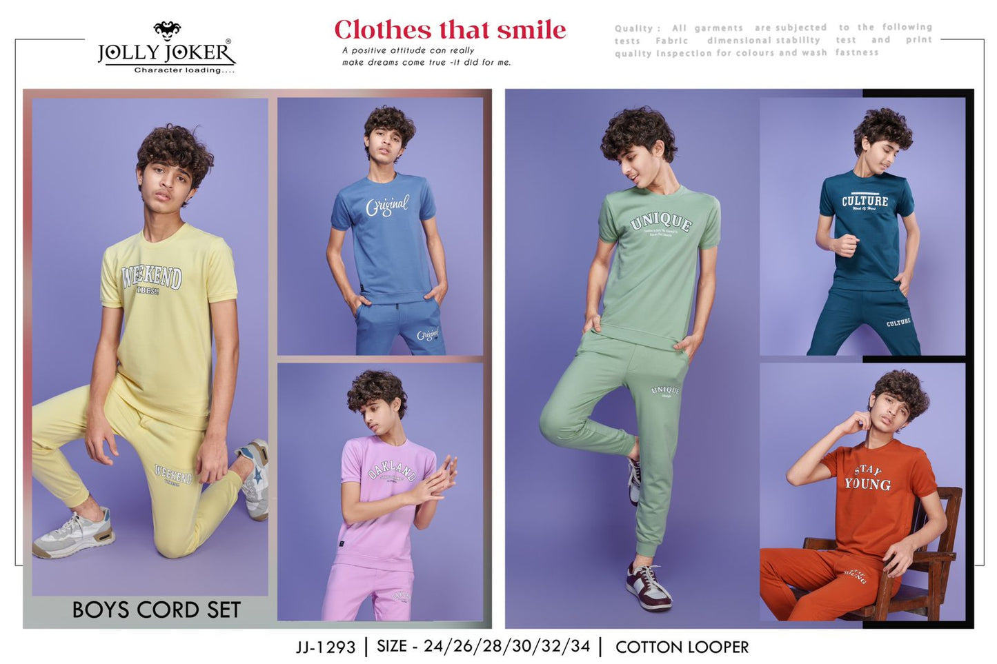 1293 Jolly Joker Cotton Looper Boys Co Ord Set