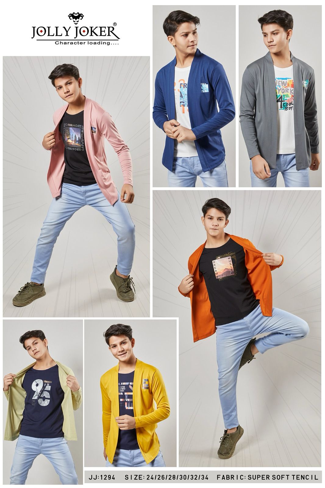 1294 Jolly Joker Tencil Lycra Boys Tshirt Wholesaler