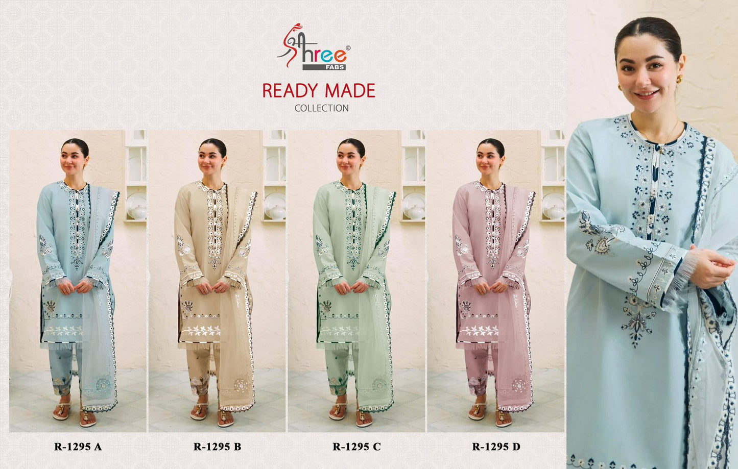 1295 Shree Fabs Cambric Cotton Pakistani Readymade Suits Manufacturer Gujarat