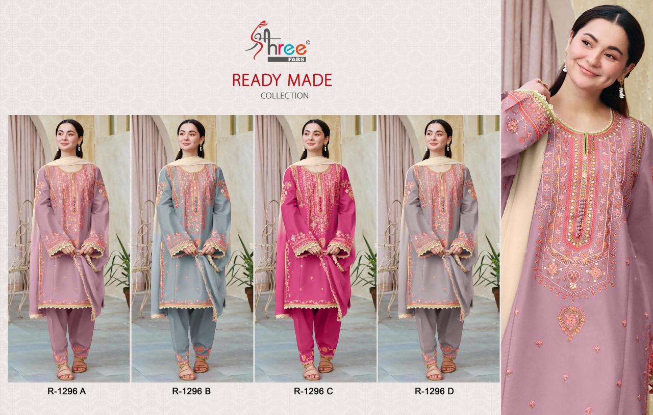 1296 Shree Fabs Cambric Cotton Pakistani Readymade Suits Exporter India