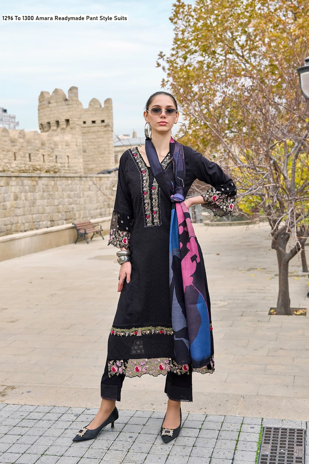 1296 To 1300 Amara Pure Cotton Readymade Pant Style Suits Manufacturer